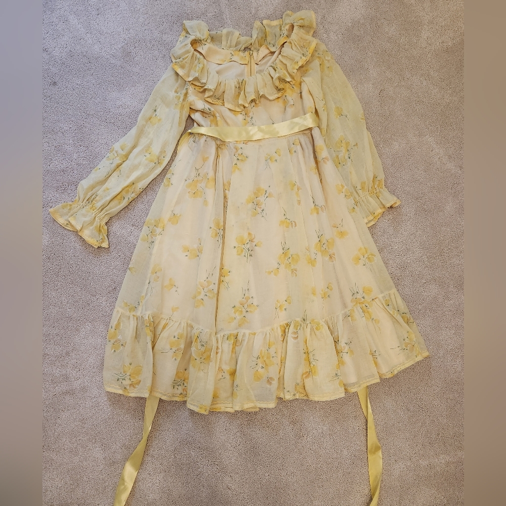 Vintage 1970s handmade dress long sleeve